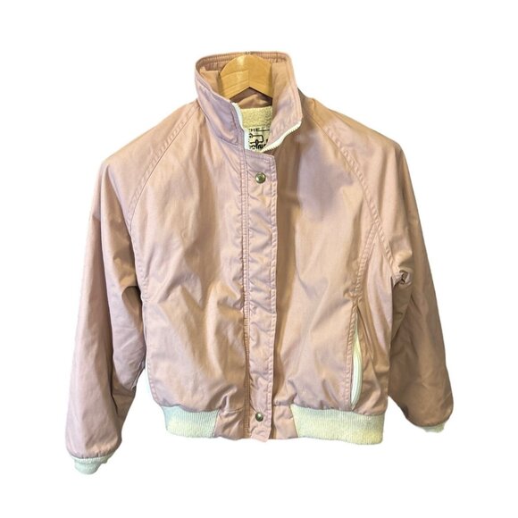 Vintage Woolrich Pink Fleece Lined Full Zip Bomber Jacket Sz S - Picture 1 of 9